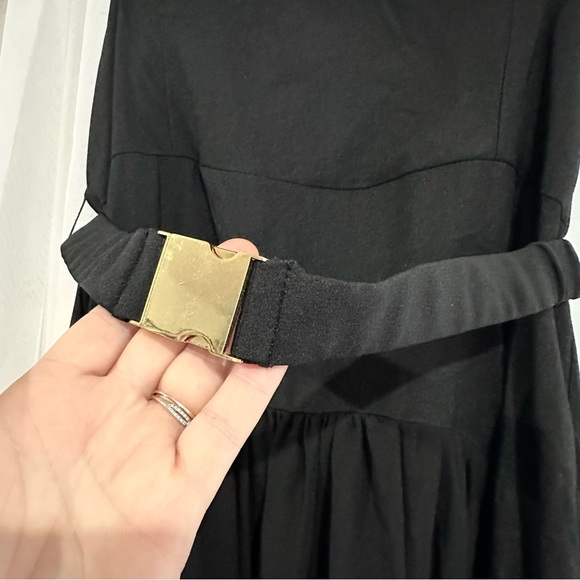 NEW Anthropologie Hutch Carmel Drop Waist Strapless Belted Maxi Dress Black - Picture 4 of 8